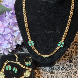 Four-leaf clover set,set - necklace,bracelet,ring,earrings